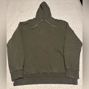 Y2K Oakley Center Logo Puff Print Green Hoodie Custom Fit Size Fits XL